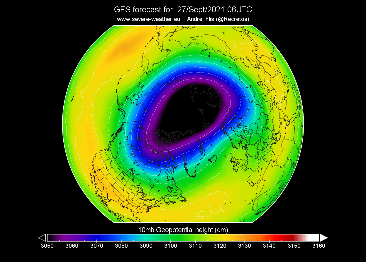 polar vortex winter 2021 2022 stratosphere pressure forecast